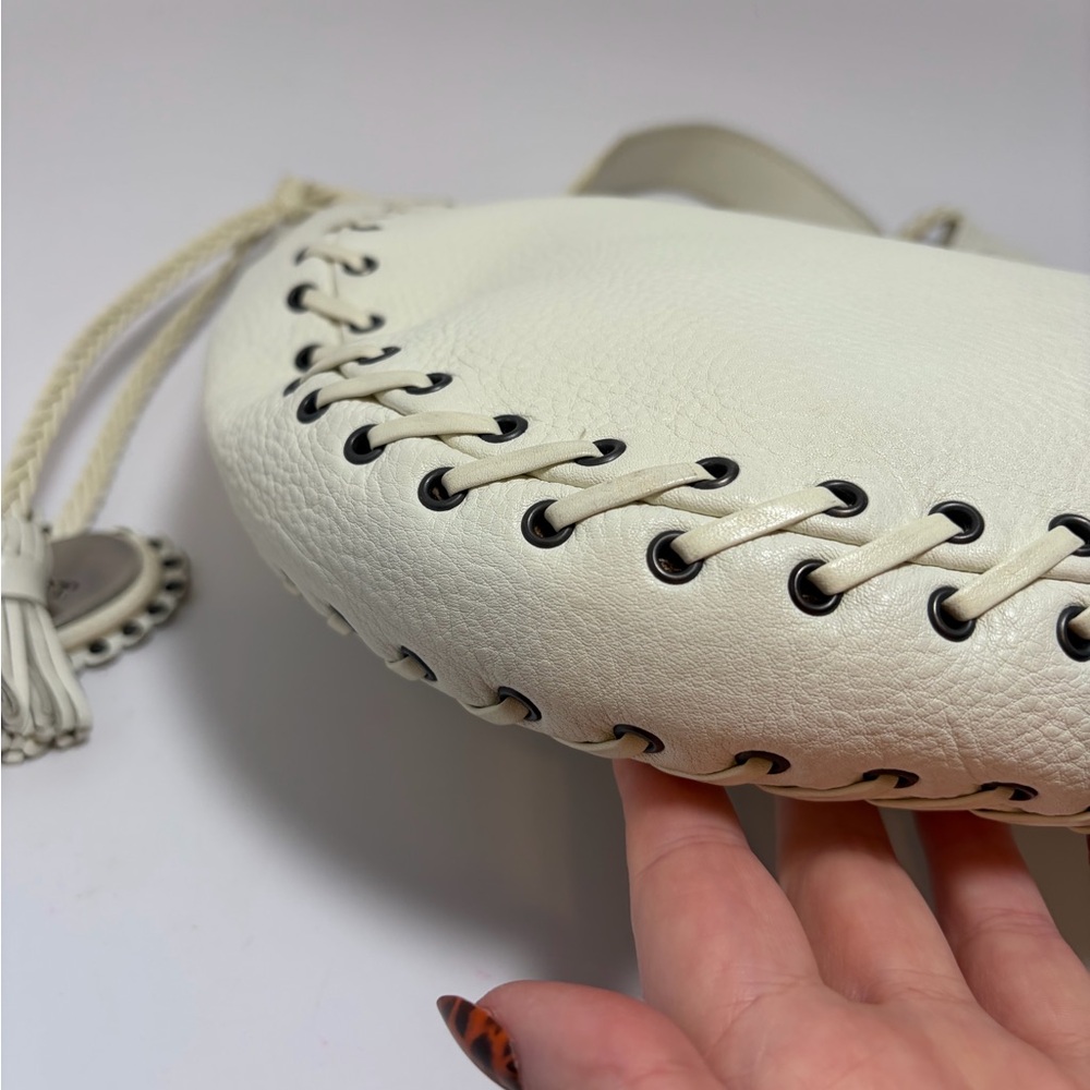 SOLD Christian Dior Y2K Cream Leather Hobo Bag with Charm & COA - Picture 15 of 16